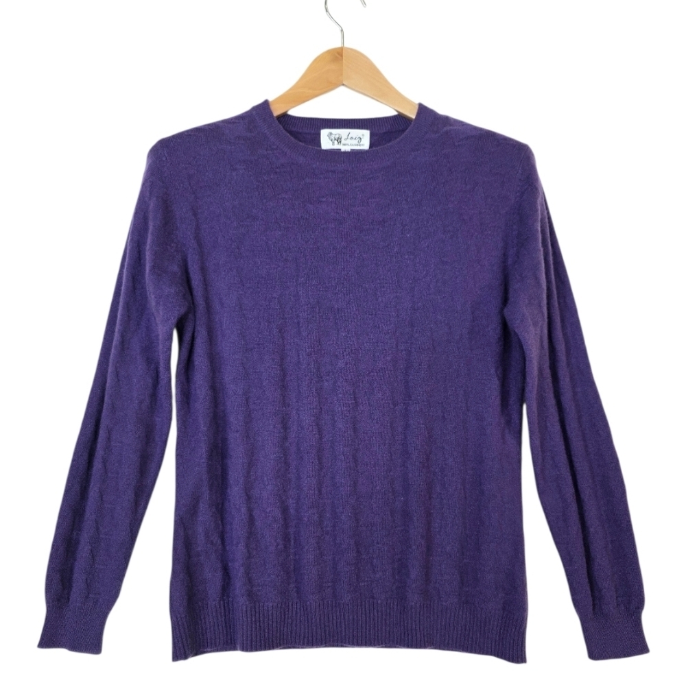 Lois Textured fabric 100% cashmere crewneck pullover/ sweater